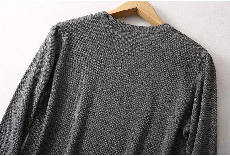 Men Sweater 85% Mulberry Silk 15% Cashmere Solid Colors Crew Neck everyday Long Sleeve Pullover Warm Top Shirt L XL XXL LY047