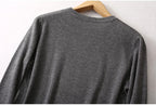 Men Sweater 85% Mulberry Silk 15% Cashmere Solid Colors Crew Neck everyday Long Sleeve Pullover Warm Top Shirt L XL XXL LY047