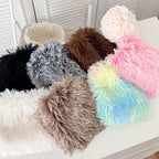 Colorful Furry Plush Leg Warmers Women Girl Winter Soft Thick Fuzzy Boot Cuffs Leg Sleeves Covers Footless Calf Socks Streetwear