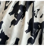 Faionable Ele Vest Long Dr High Waist Slim A-Line Print Maxi Skirt round Ne Svel Women's Summer Dr
