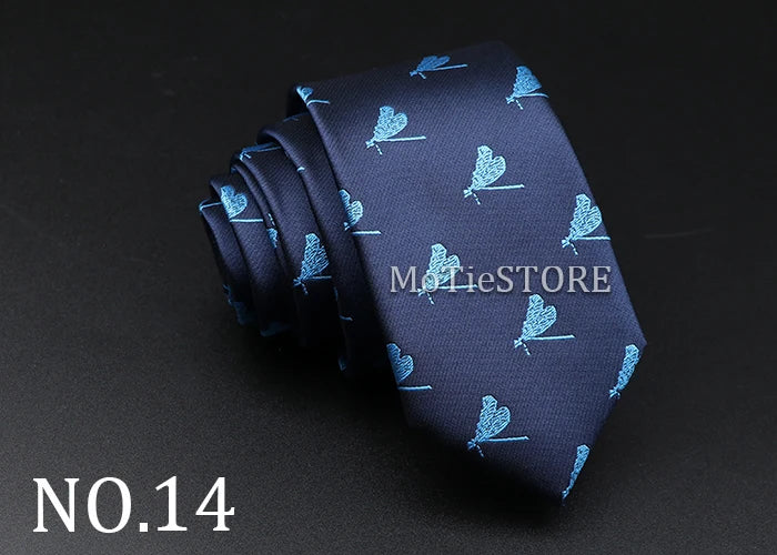 New Design Animal Tie For Men Polyester Woven Necktie Ladybug Dog Dinosaur Shark Jacquard Fashion Party Wedding Gravata Ties