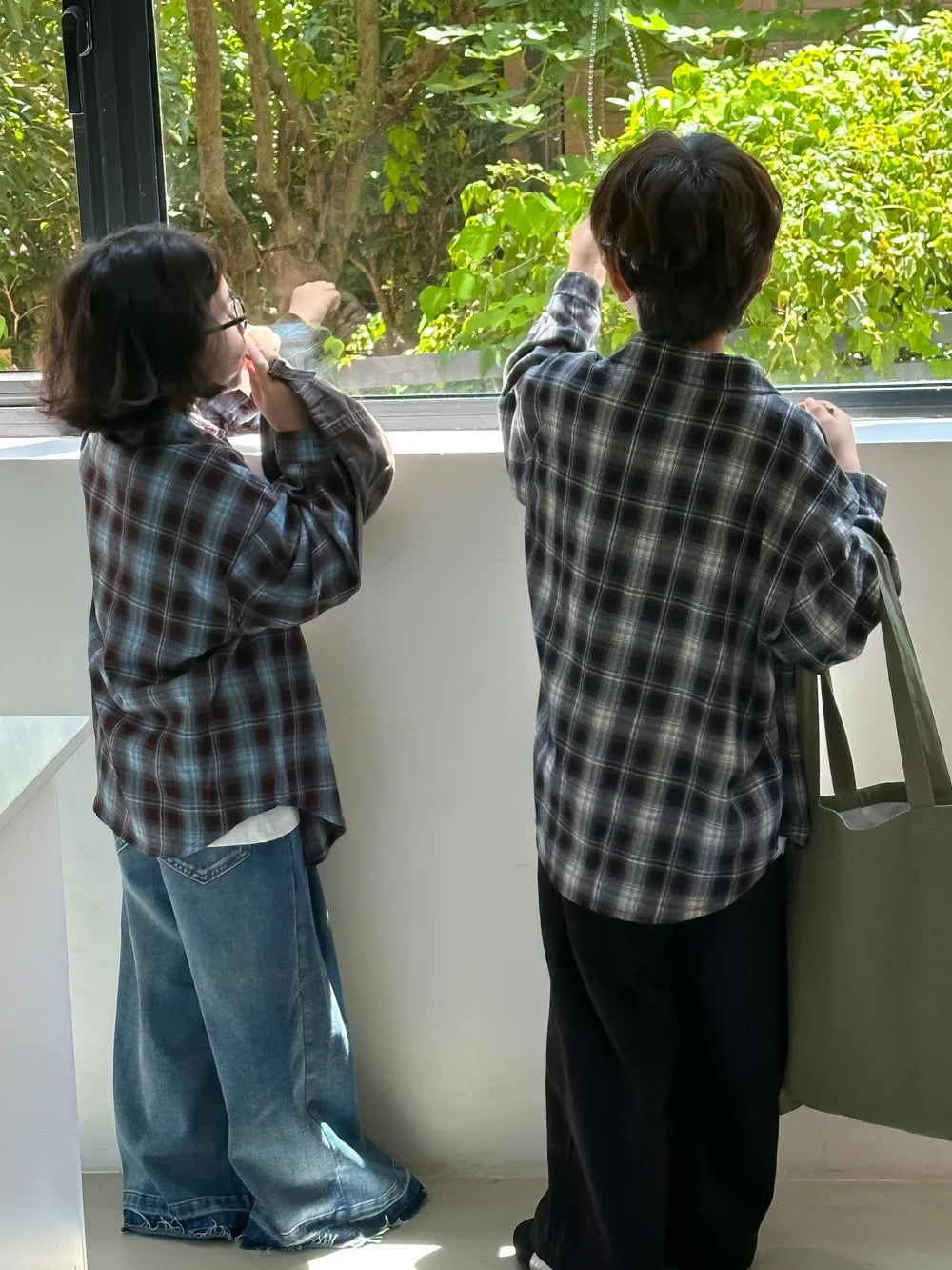 Children's Shirt 2024 Autumn Boys and Girls Korean Version Velvet Plaid Shirt Children's Casual Versatile Loose Long Sleeve Top