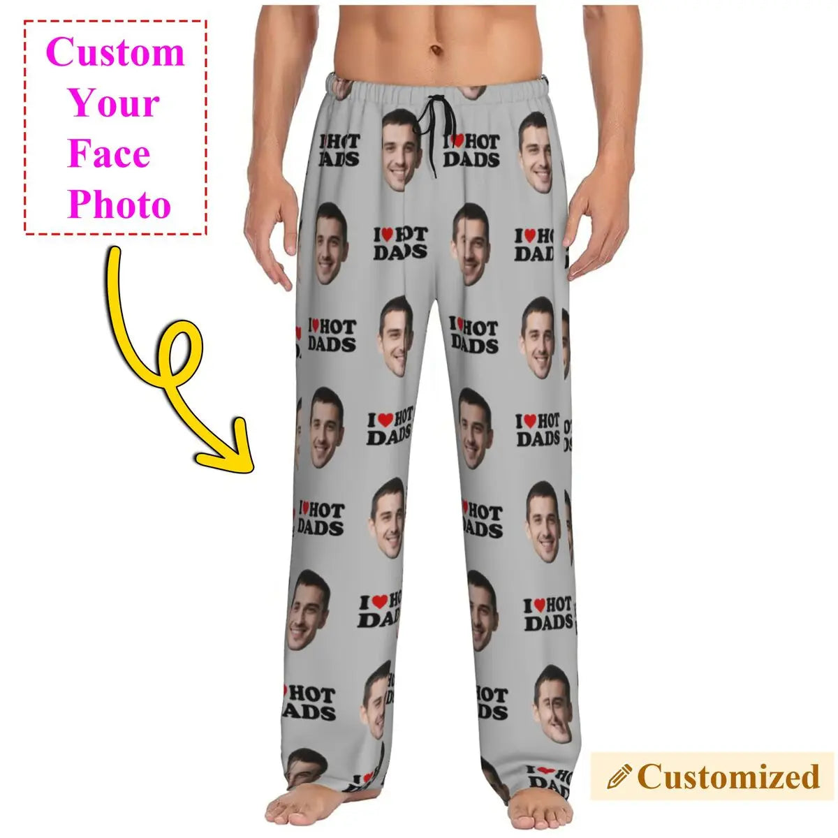 I Love Hot Moms Custom Pajama Pants