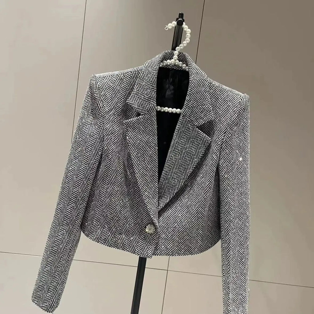 French Jacket Luxury High-end Bling Bling Coat Short Style Fragrant 2026 Spring Autumn Fashionable Long Sleeved Temperament Top