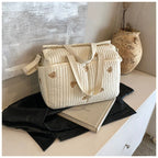 New High-capacity Mummy Bag Embroidered Bear Mother and Baby Handbag Baby Bottle Diaper Portable Baby Stroller Bag