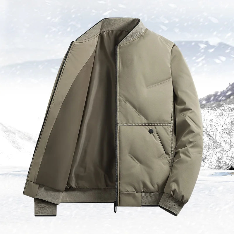 Men's Jacket  Autumn Winter sual Coat Thickened Warm Comfortable Breathable CaOutdoor Solid Color Windproof Zippered Jacket