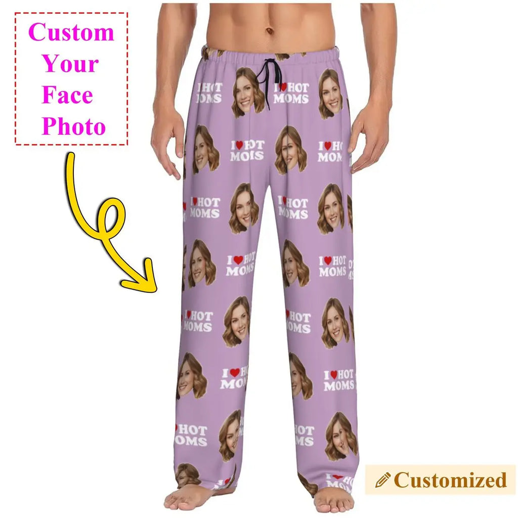I Love Hot Moms Custom Pajama Pants