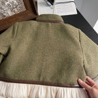 Girls Sets New Autumn and Winter Clothing Korean Children Temperament Top Coat Solid Color Skirt Two Piece Childrens Sets