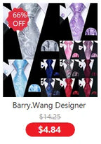 Male Luxury Neck Tie For Men Business Red Striped Silk Tie Hanky Cufflinks Set Barry.Wang Fashion Neckwear Wedding Party Casual