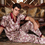 New Male Pajamas Set Homewear Print Short Sleeve