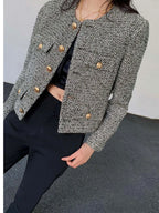 Coat Women Winter Jacket New Autumn and Winter Korean Women's Single-breasted High-quality Chic Tweed Retro Top Coat Women 2024