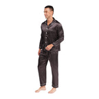 Mens Satin Pajamas Set Two Pieces Sleepwear