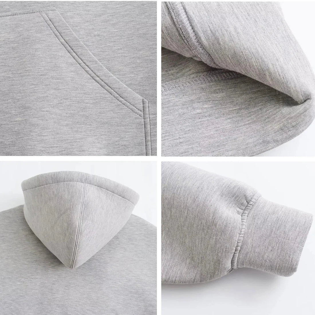 Women's Fashion Warm Hooded Jacket Fall Autumn Winter Gray Long Sleeve Pocket Double Zipper Jacket Commuter Casual Women Jacket