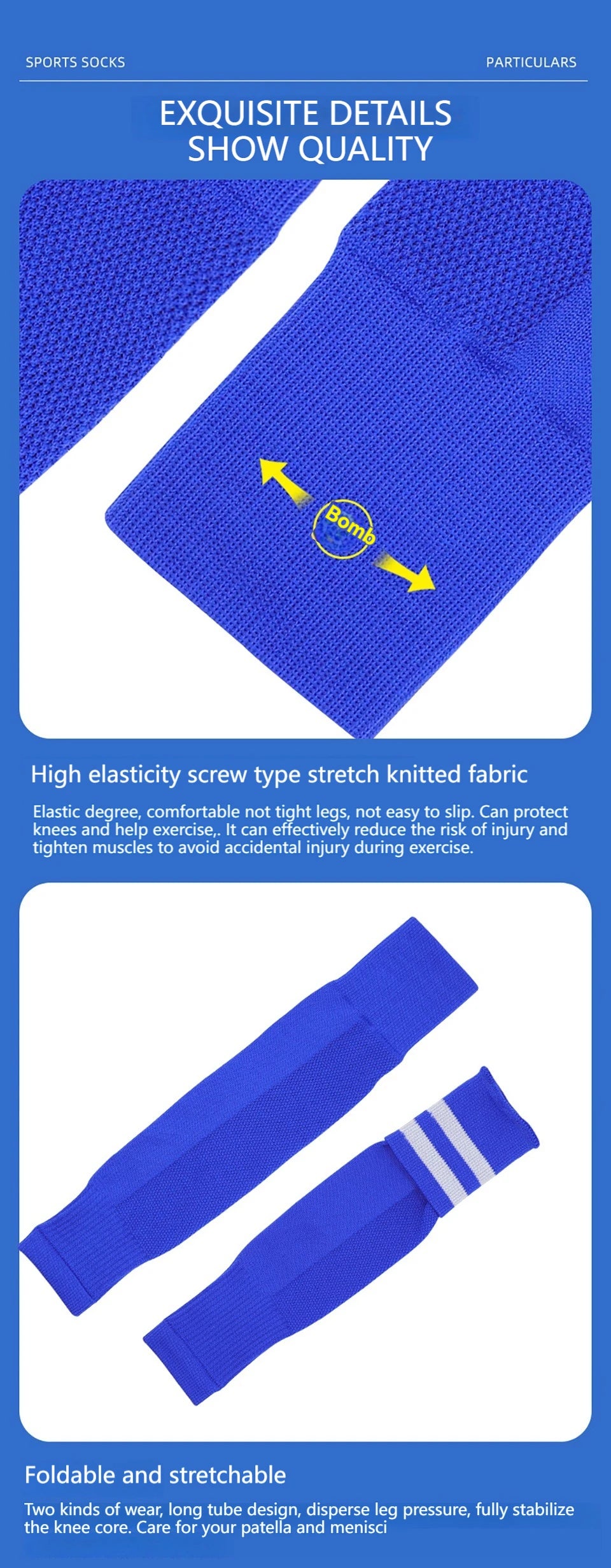 Loogdeel 1Pair Football Sock Calf Sleeves Adult Knee Protection Sports Socks High Tube Breathable Soccer Leg Warmers Shin Guard