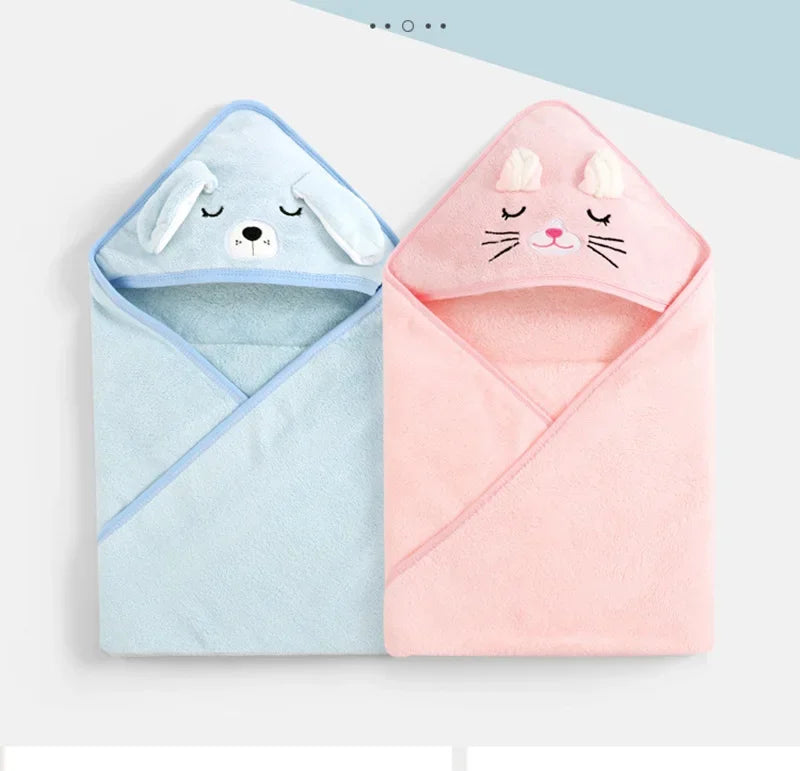 Baby Bath Towels Cartoon Animal Soft Newborn Hooded Towel Blanket Toddler Bathrobe Warm Sleeping Swaddle Wrap for Boys Girls