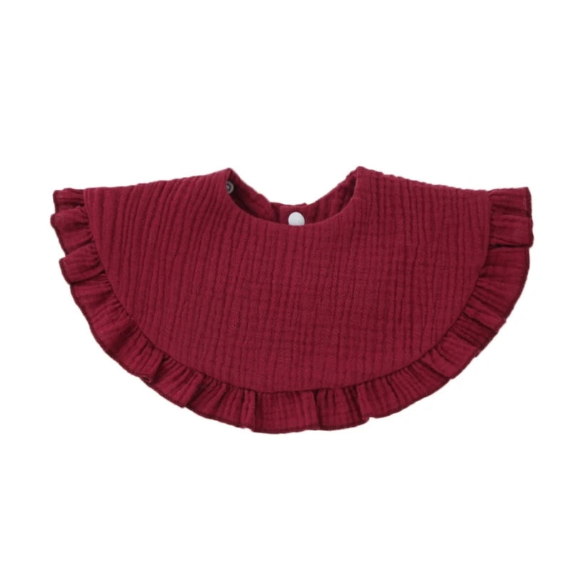 Korean Baby Feeding Drool Bib Ruffle Solid Infants Lace Saliva Towel Soft Cotton Burp Cloth For Newborn Toddler Kids Bibs