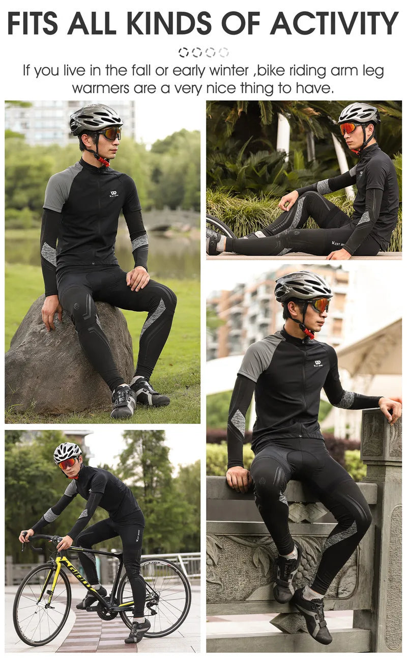 WEST BIKING Warm Leg Sleeves Running Fitness Sports Gear Autumn Winter Plus Velvet Legwarmers MTB Road Bicycle Thermal Leggings