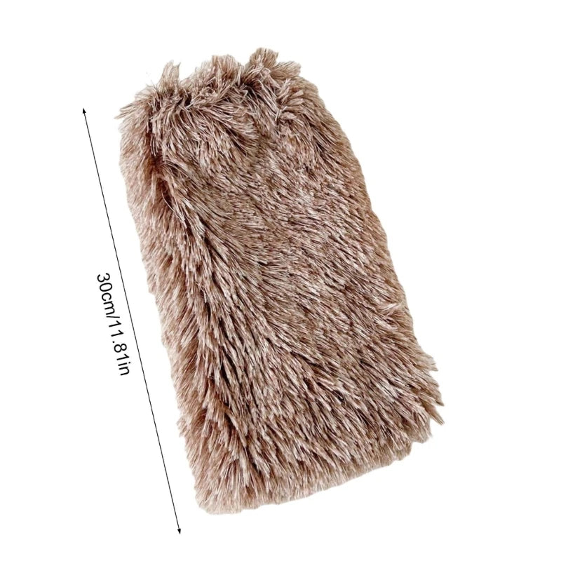 Colorful Furry Plush Leg Warmers Women Girl Winter Soft Thick Fuzzy Boot Cuffs Leg Sleeves Covers Footless Calf Socks Streetwear