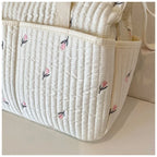 New High-capacity Mummy Bag Embroidered Bear Mother and Baby Handbag Baby Bottle Diaper Portable Baby Stroller Bag