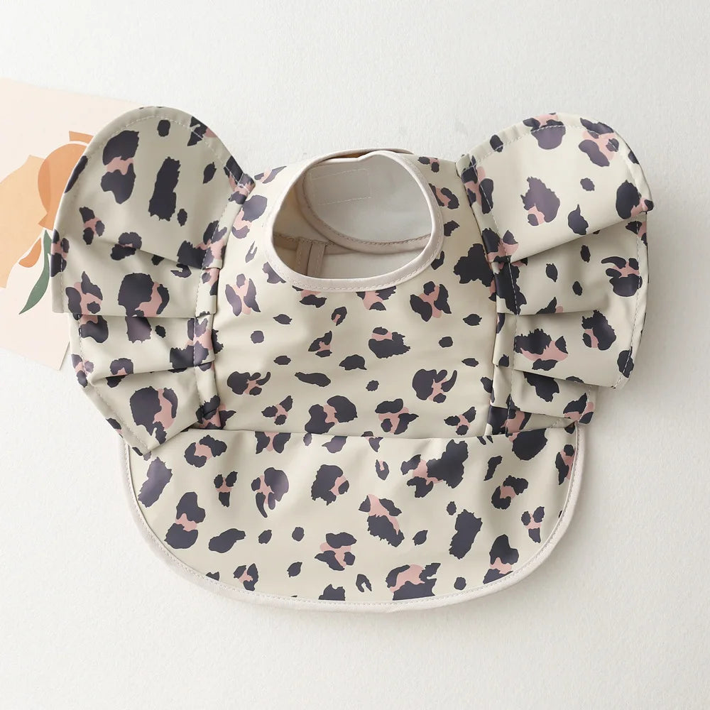 Baby Bibs INS Nordic Style Angel Feed Pocket Burp Girl Boy Infant Meals Bib Waterproof Easy Clean Cute Elephant Bibs Soft PU