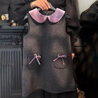 Children Elegance Top Clothing Autumn Winter Girls Clothes Set Fashion Retro Woolen Coat Jacket+Short Skirt 2Pcs Suits Kids suit