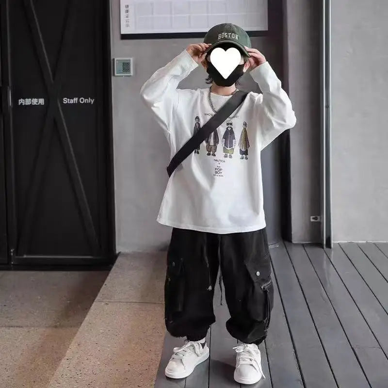 Children's Clothing Boys' Pants Children's Spring and Autumn Work Pants Boys' New Medium and Large Children's Casual Pants