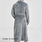 Winter Thicken Flannel Long Robe Couple Sleepwear