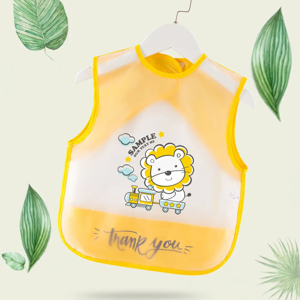Cartoon Foldable Sleeveless Baby Bibs Waterproof Bib Feeding Baby Burp Cloths Girls Boys Saliva Towel Print Apron
