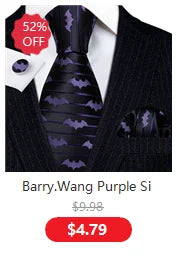 Male Luxury Neck Tie For Men Business Red Striped Silk Tie Hanky Cufflinks Set Barry.Wang Fashion Neckwear Wedding Party Casual