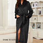 Winter Thicken Flannel Long Robe Couple Sleepwear
