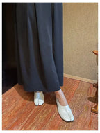 2025 Women Slip on Casual Loafers Chunky Heel Shoe Soft Moccasins Footwear New Fashion Split Toe Shoes Zapatos De Mujer
