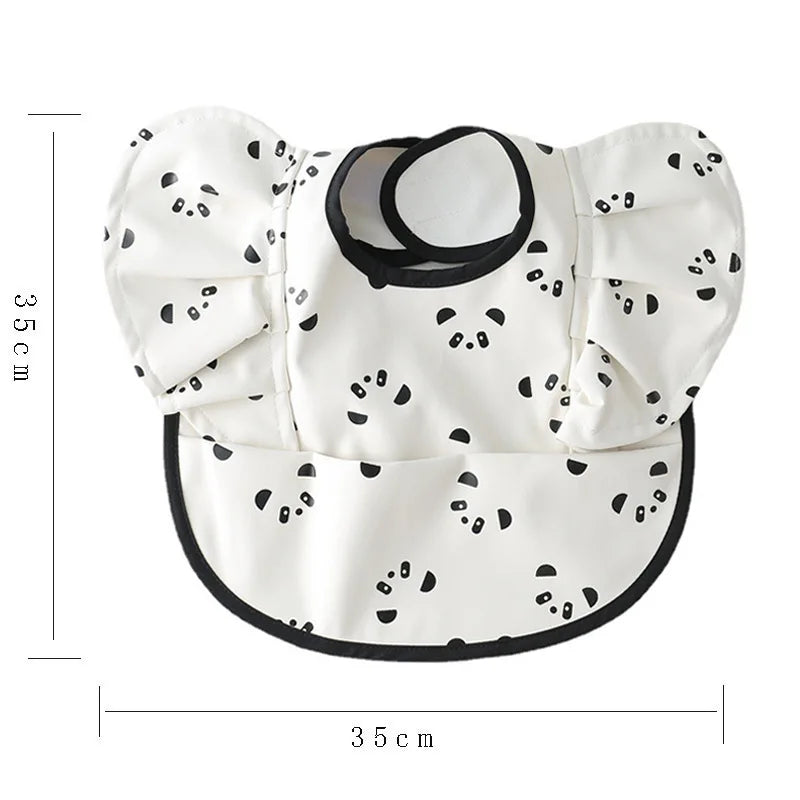 Baby Bibs INS Nordic Style Angel Feed Pocket Burp Girl Boy Infant Meals Bib Waterproof Easy Clean Cute Elephant Bibs Soft PU