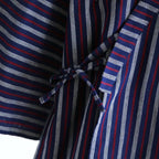 Blue Red Striped Printed Robe for Men 100% Cotton Kimono Men Bathrobe for Spring Autumn 100% Cotton Long Style Men Kimono Robe