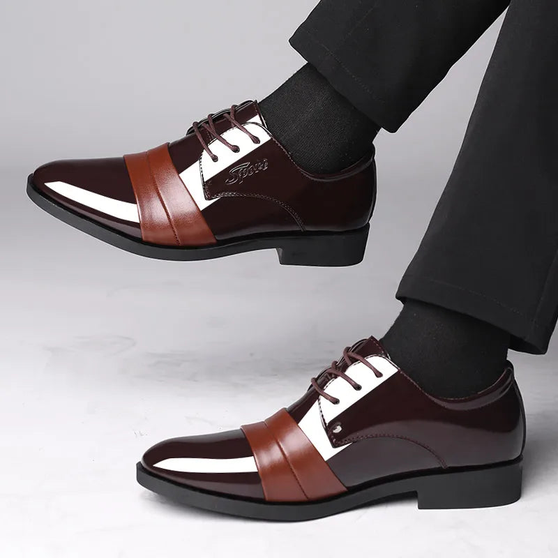 Men Casual Business Patent Leather Dress Shoes