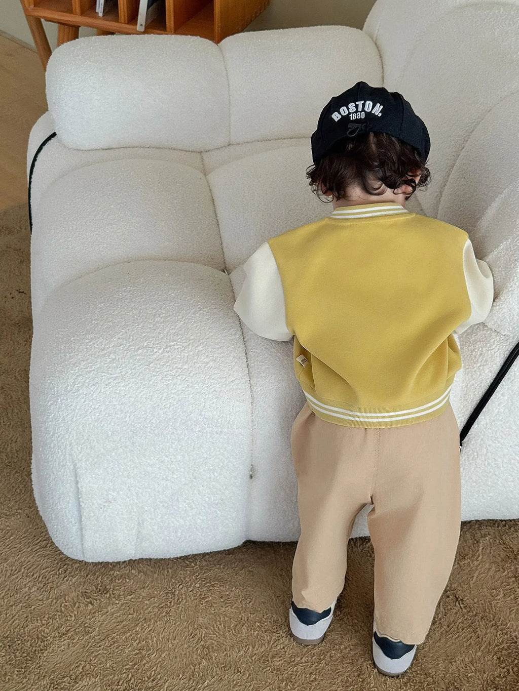 2025 Fall New Toddler Kids Pants Cotton Cartoon Embroidered Harem Pants Baby Boy Casual Striped Denim Baggy Trousers