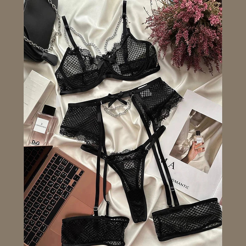 Lingerie Underwear Bras Sets Lace Garter Lingerie