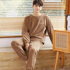 2025 Men's Thick Flannel Pajama Sets Couple Casual