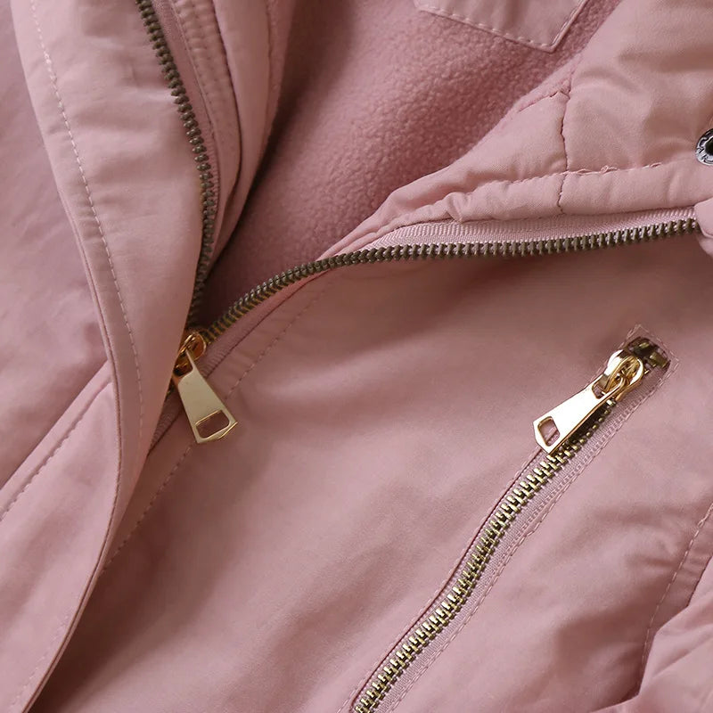 2025 Autumn Winter Girl Jacket Coat Faux Fur Hooded Plus Velvet Thicken Warm Jacket For Girl 4-14 Year Kids Teenager Girl Parka