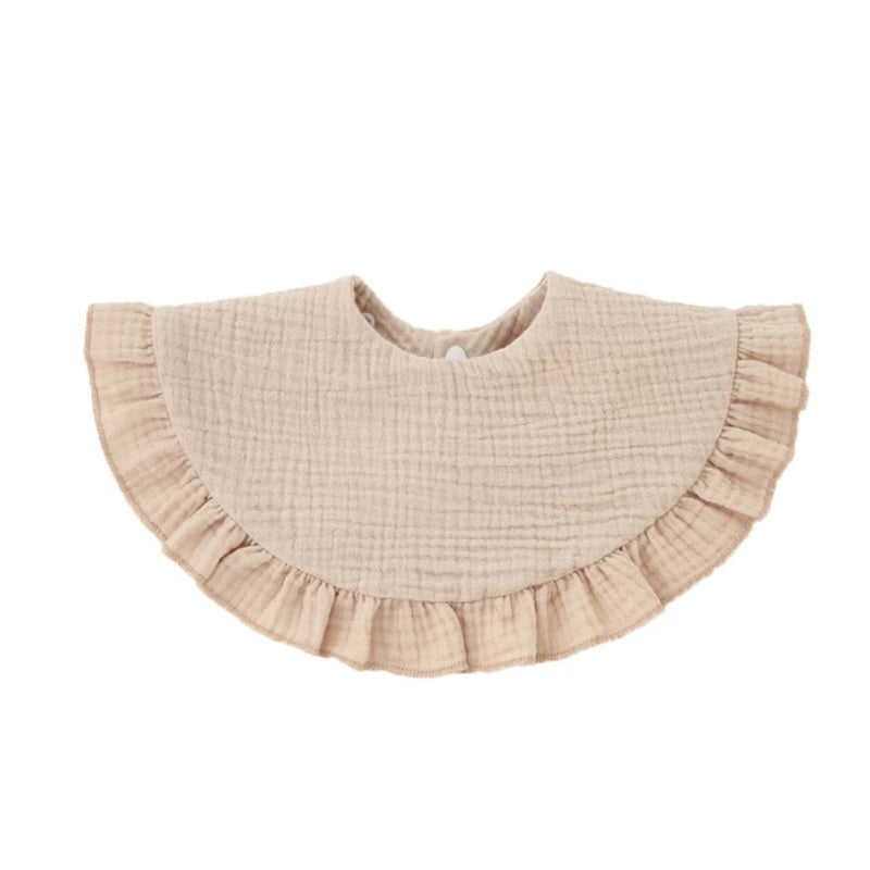 Korean Baby Feeding Drool Bib Ruffle Solid Infants Lace Saliva Towel Soft Cotton Burp Cloth For Newborn Toddler Kids Bibs