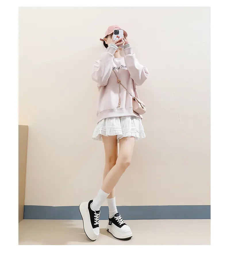 Shoes for Women Autumn Trend New Woman Flats Shoes Chunky Lace-up Soft-sole Casual Sneakers Female Vulcanized Shoe Walking Shoe