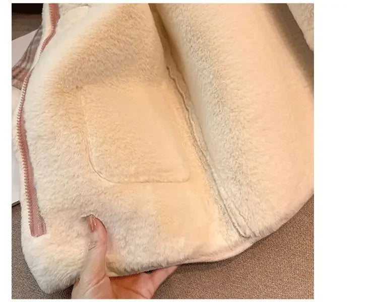 Girls' Plaid Hooded Fleece Coat - Winter Jacket for 2-9 Years, Cozy Kids Outerwear for Baby Toddler Coat for Girls