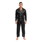 Mens Satin Pajamas Set Two Pieces Sleepwear