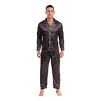 Mens Satin Pajamas Set Two Pieces Sleepwear