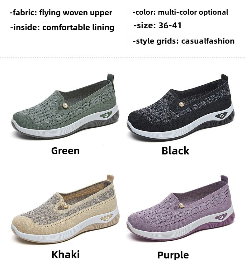 Shoes for women 2025 Spring Autumn hot casual shoes with soft soles lightweight single shoe for women breathable mother shoes