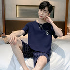 Men Pajamas Short Sleeve Shorts