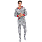 Men's Pajamas Home Wear Printed Pajamas Men's Long-sleeved One-piece Men's European and American Christmas Men's Pajamas Fall