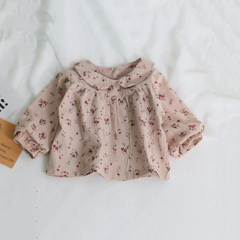 Spring Baby Girl Tshirt Cotton Floral Long Sleeve Infant Top Toddler Girl Clothing