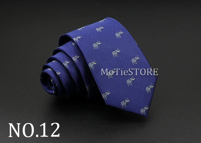New Design Animal Tie For Men Polyester Woven Necktie Ladybug Dog Dinosaur Shark Jacquard Fashion Party Wedding Gravata Ties