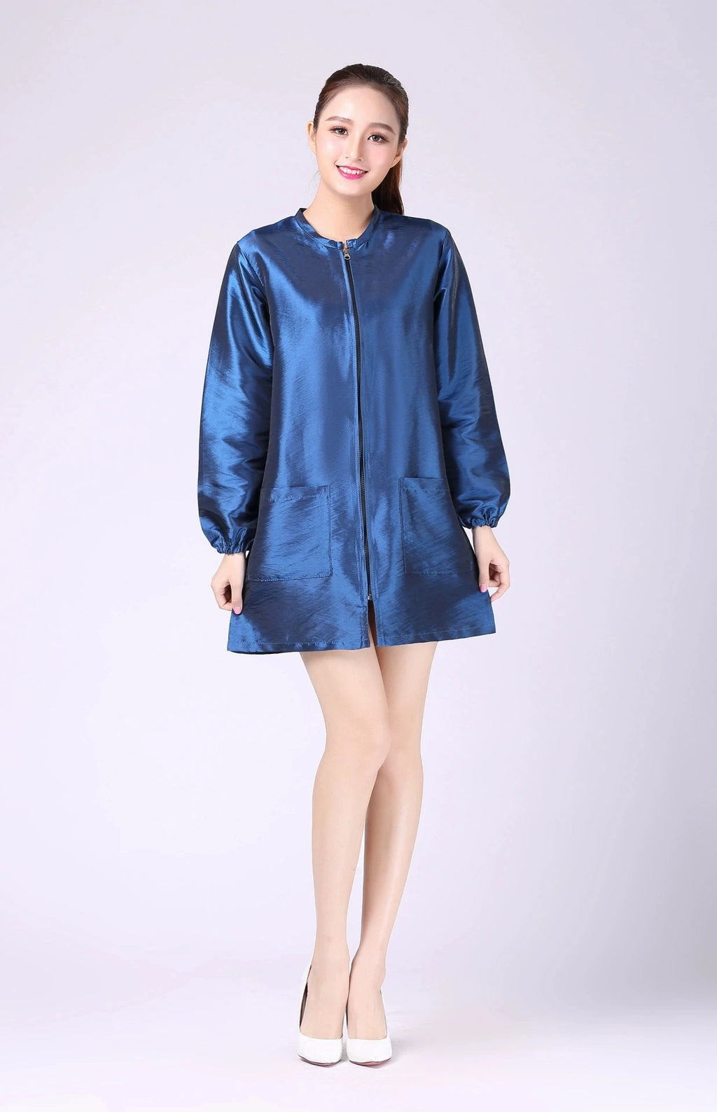 Hair Salon Work Clothes Pet Grooming Uniforms Long Sleeve Beauty Salon Smock Barber Shop Hairdresser Robe Anti Hair Gown Y1206
