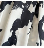 Faionable Ele Vest Long Dr High Waist Slim A-Line Print Maxi Skirt round Ne Svel Women's Summer Dr